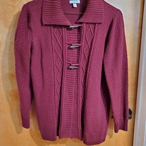 XL Maroon Sweater w/Tiger Tooth Shaped buttons